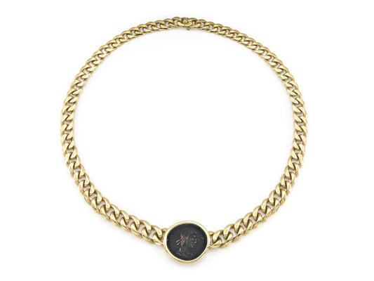 Vintage 1970s Bvlgari Moneta Roman Coin Necklace