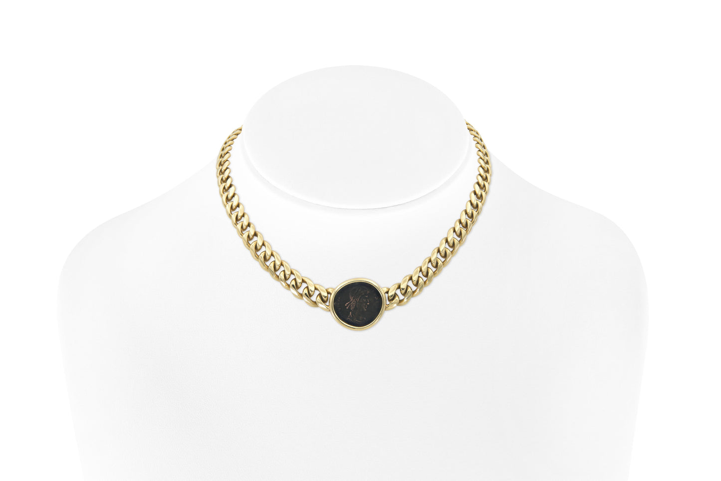 Vintage 1970s Bvlgari Moneta Roman Coin Necklace