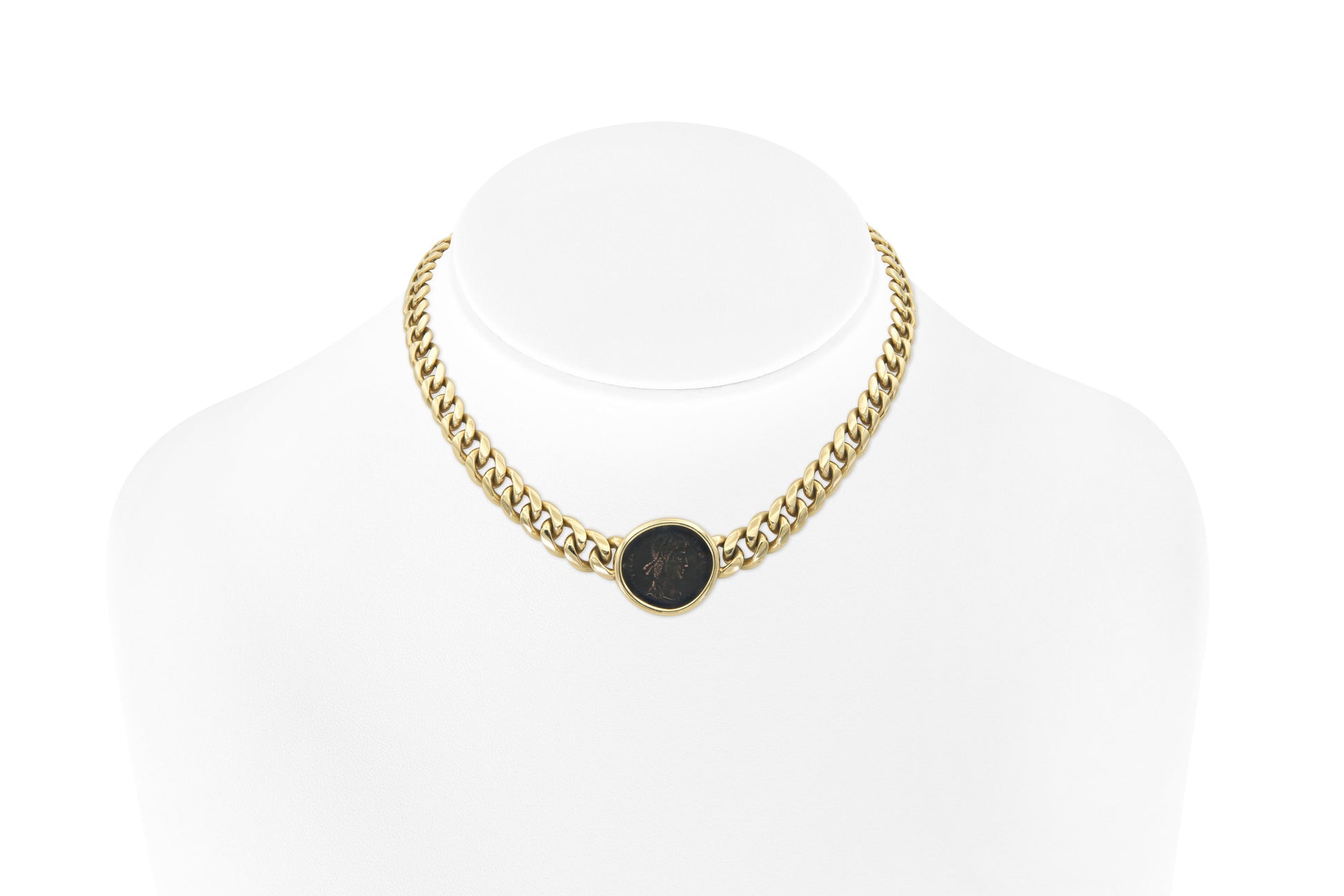 Vintage 1970s Bvlgari Moneta Roman Coin Necklace