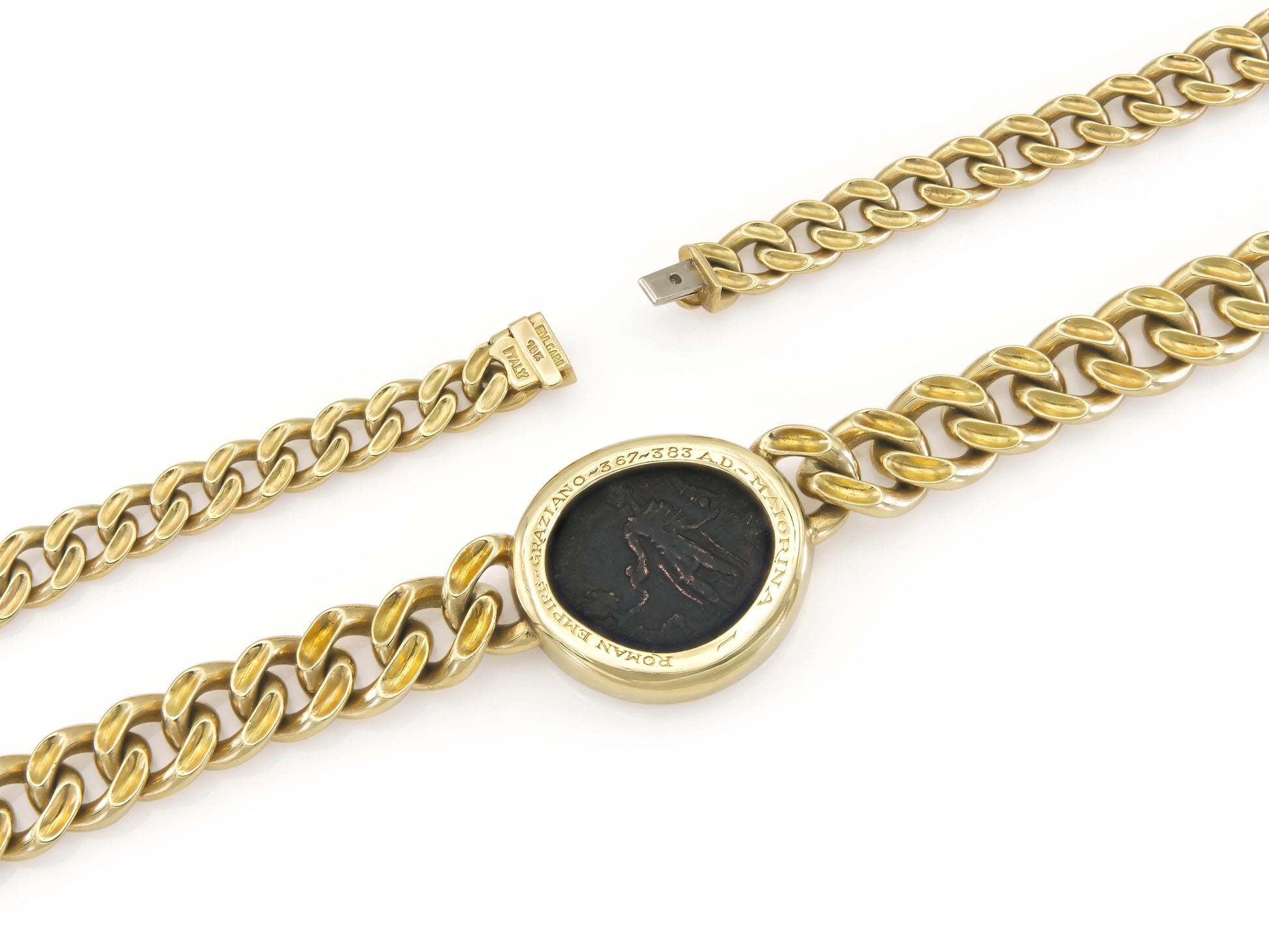 Vintage 1970s Bvlgari Moneta Roman Coin Necklace