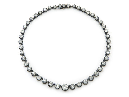 31.40 Carat Old European and Old Mine cut Diamond Riviera Necklace