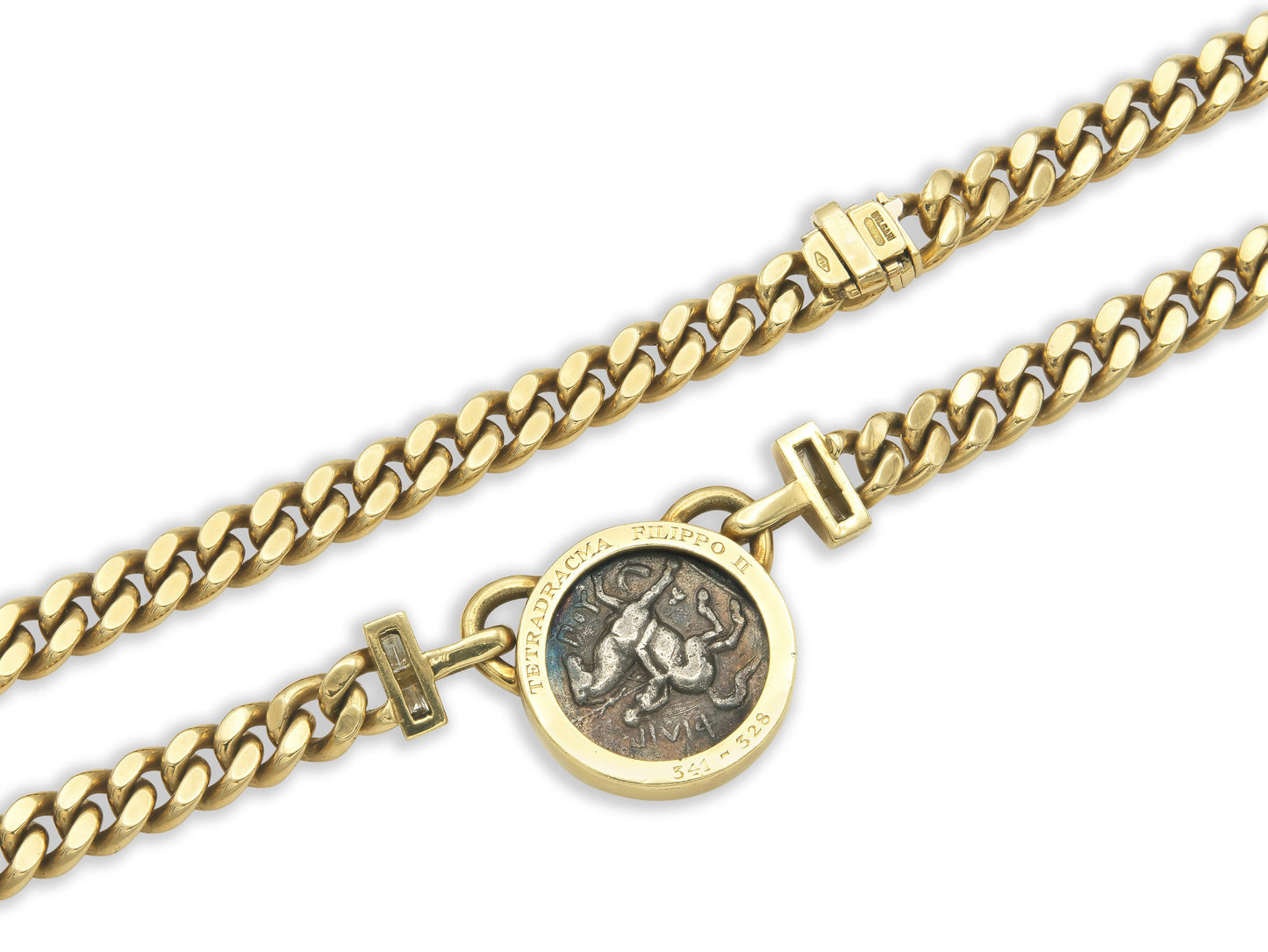 Vintage 1980s Bvlgari Moneta Roman Coin Necklace