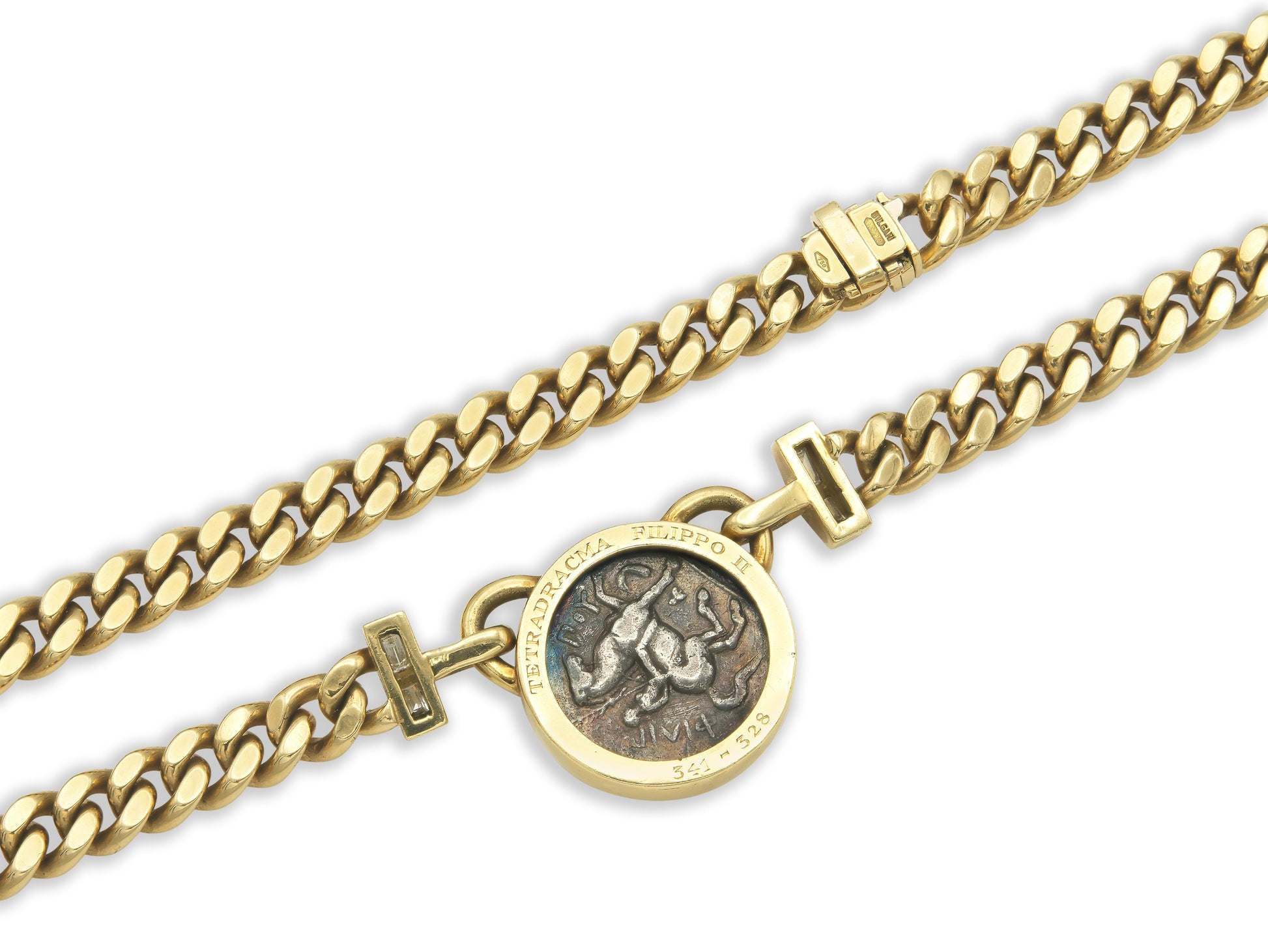 Vintage 1980s Bvlgari Moneta Roman Coin Necklace