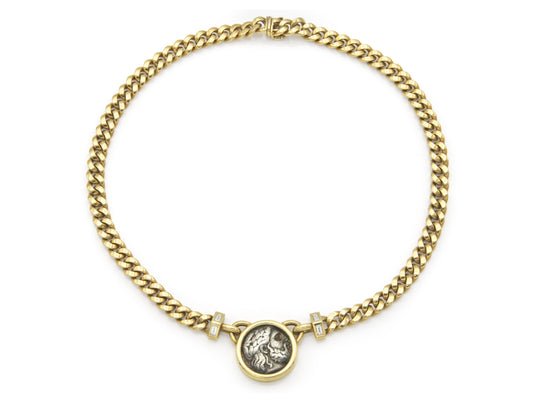 Vintage 1980s Bvlgari Moneta Roman Coin Necklace