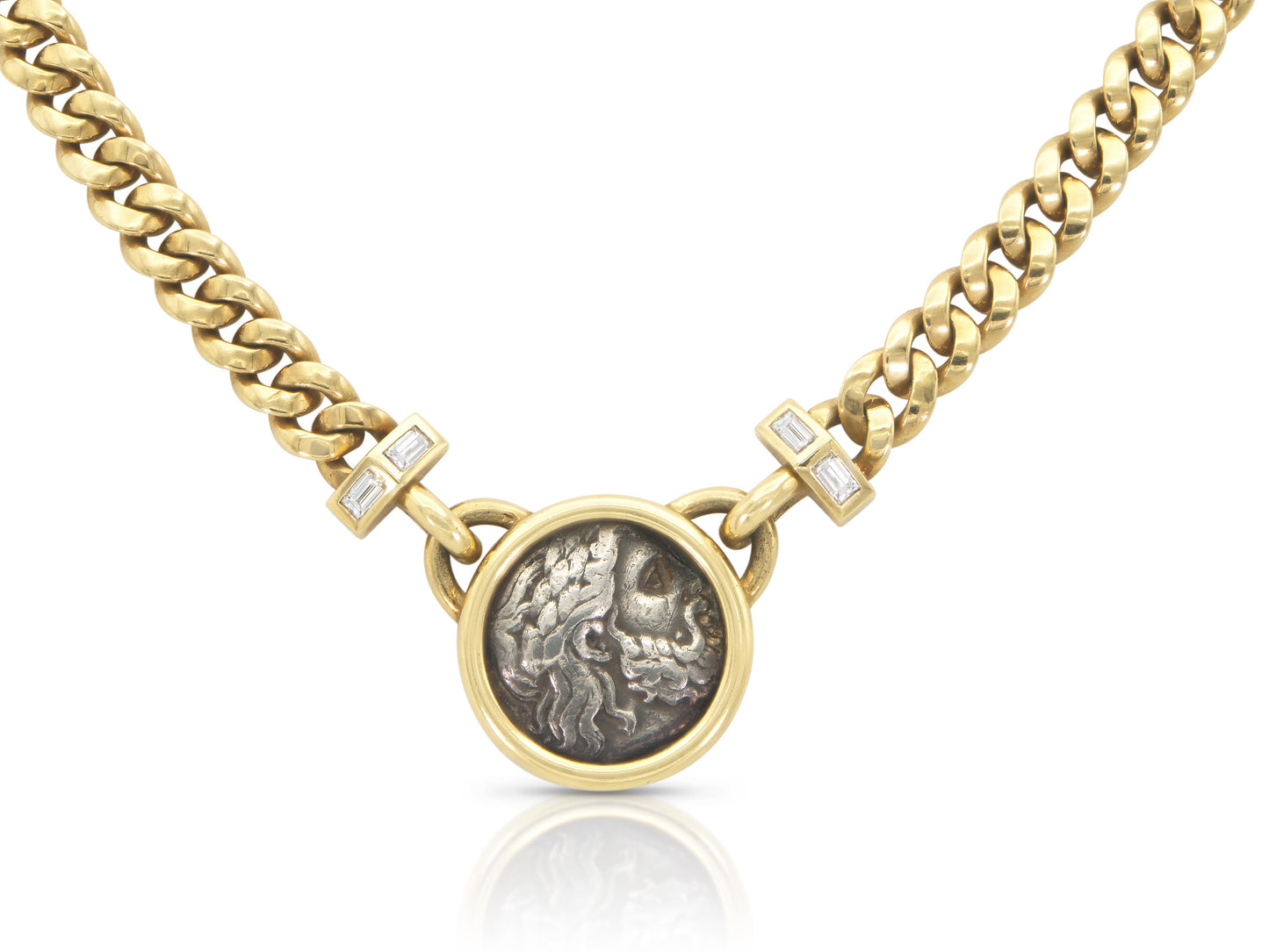 Vintage 1980s Bvlgari Moneta Roman Coin Necklace