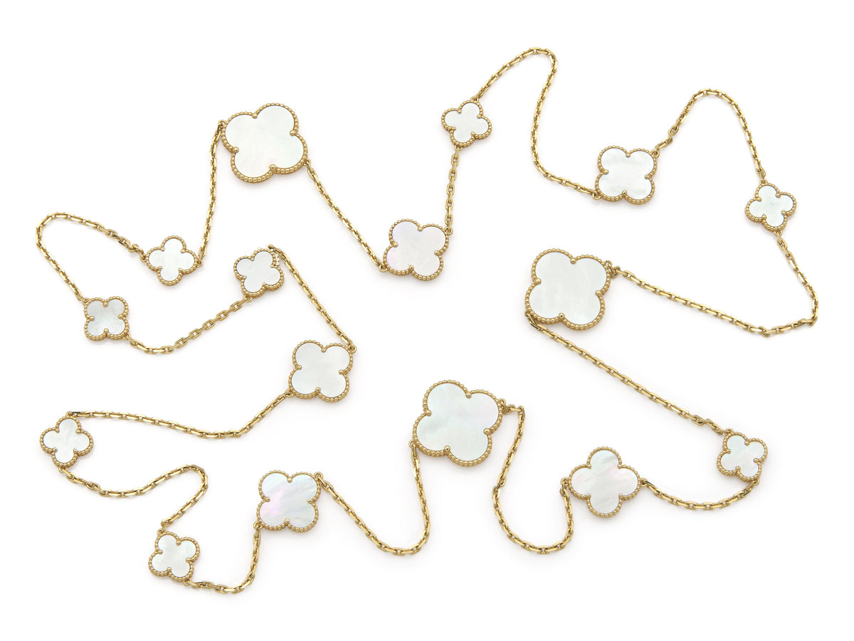 Van Cleef & Arpels 16 Motif Mother of Pearl Magic Alhambra Necklace