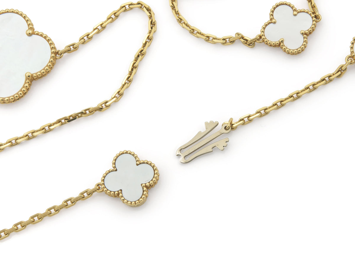 Van Cleef & Arpels 16 Motif Mother of Pearl Magic Alhambra Necklace