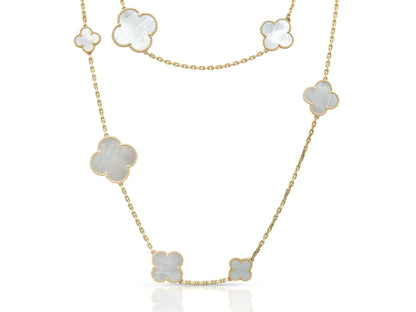 Van Cleef & Arpels 16 Motif Mother of Pearl Magic Alhambra Necklace