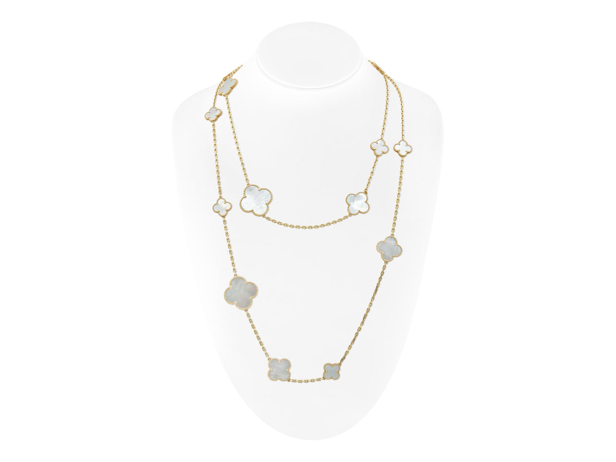 Van Cleef & Arpels 16 Motif Mother of Pearl Magic Alhambra Necklace