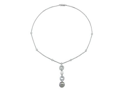 Cartier Himalia Pearl and Diamond Drop Pendant Necklace