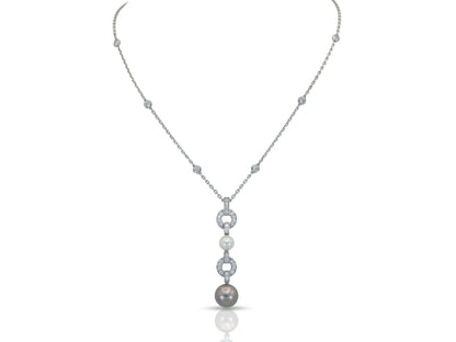 Cartier Himalia Pearl and Diamond Drop Pendant Necklace
