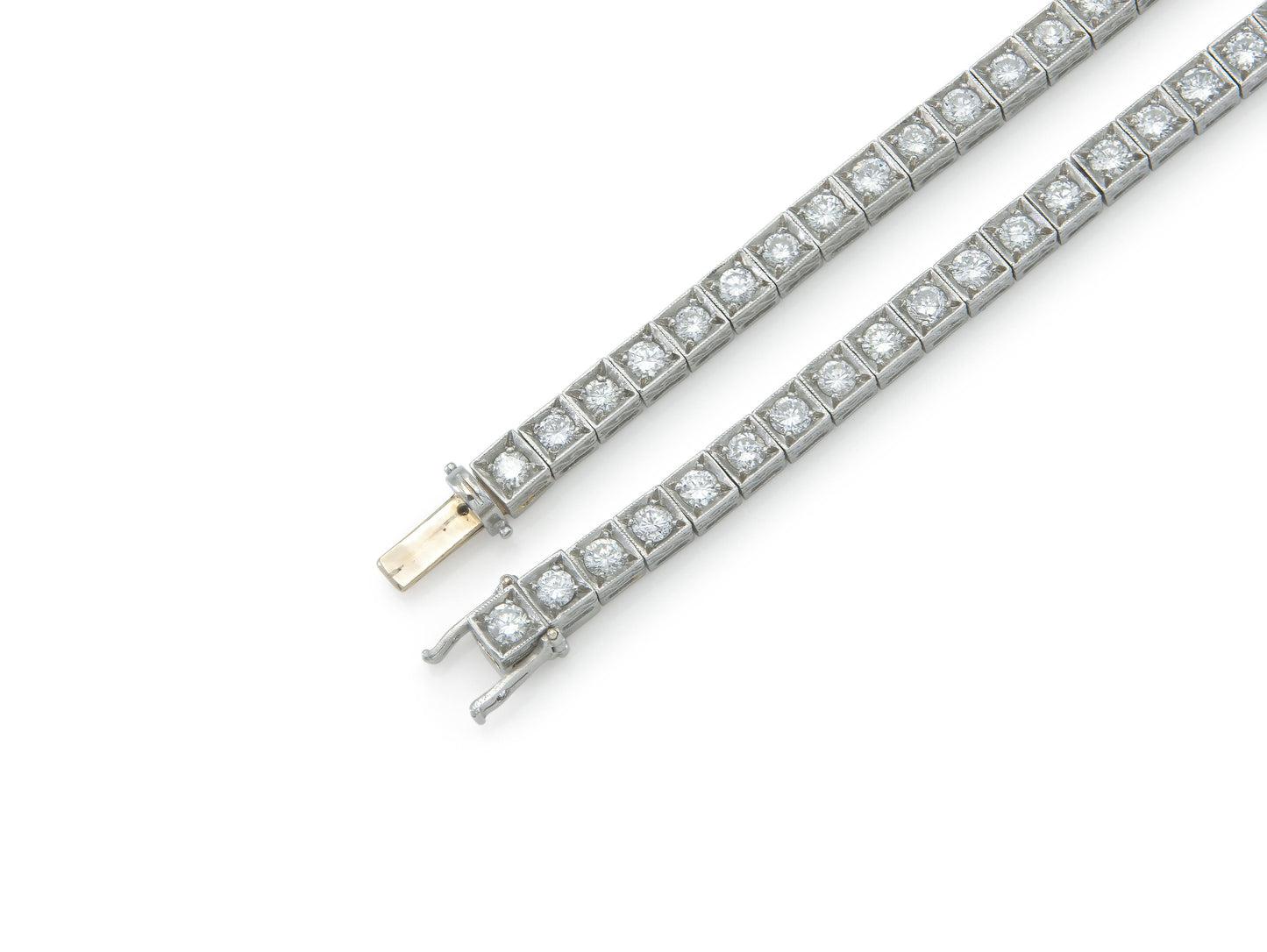 12.00 Carat Box Set Round Cut Diamond Tennis Necklace