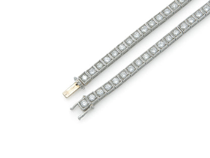 12.00 Carat Box Set Round Cut Diamond Tennis Necklace