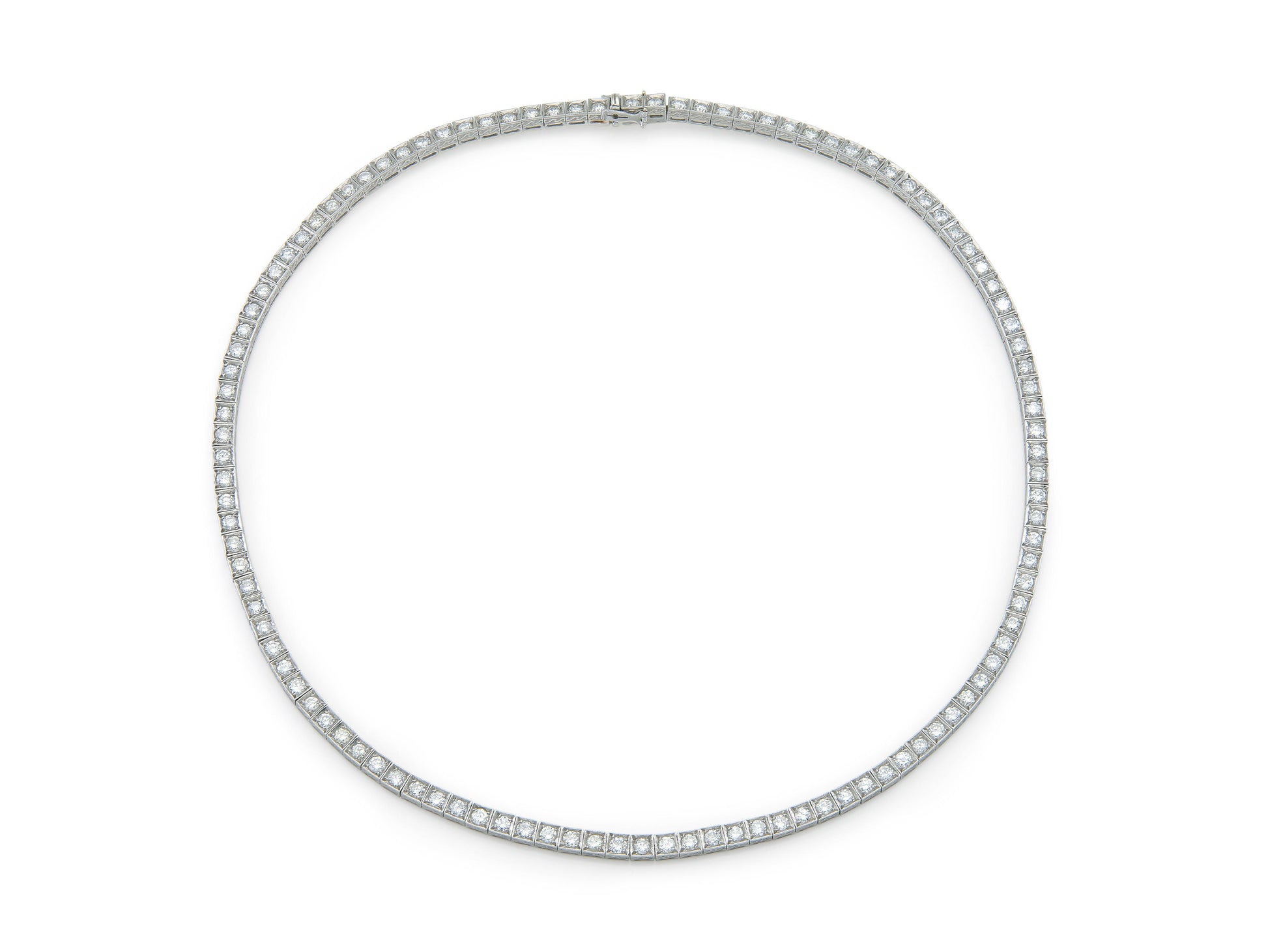 12.00 Carat Box Set Round Cut Diamond Tennis Necklace