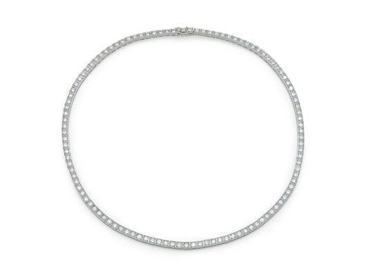 12.00 Carat Box Set Round Cut Diamond Tennis Necklace