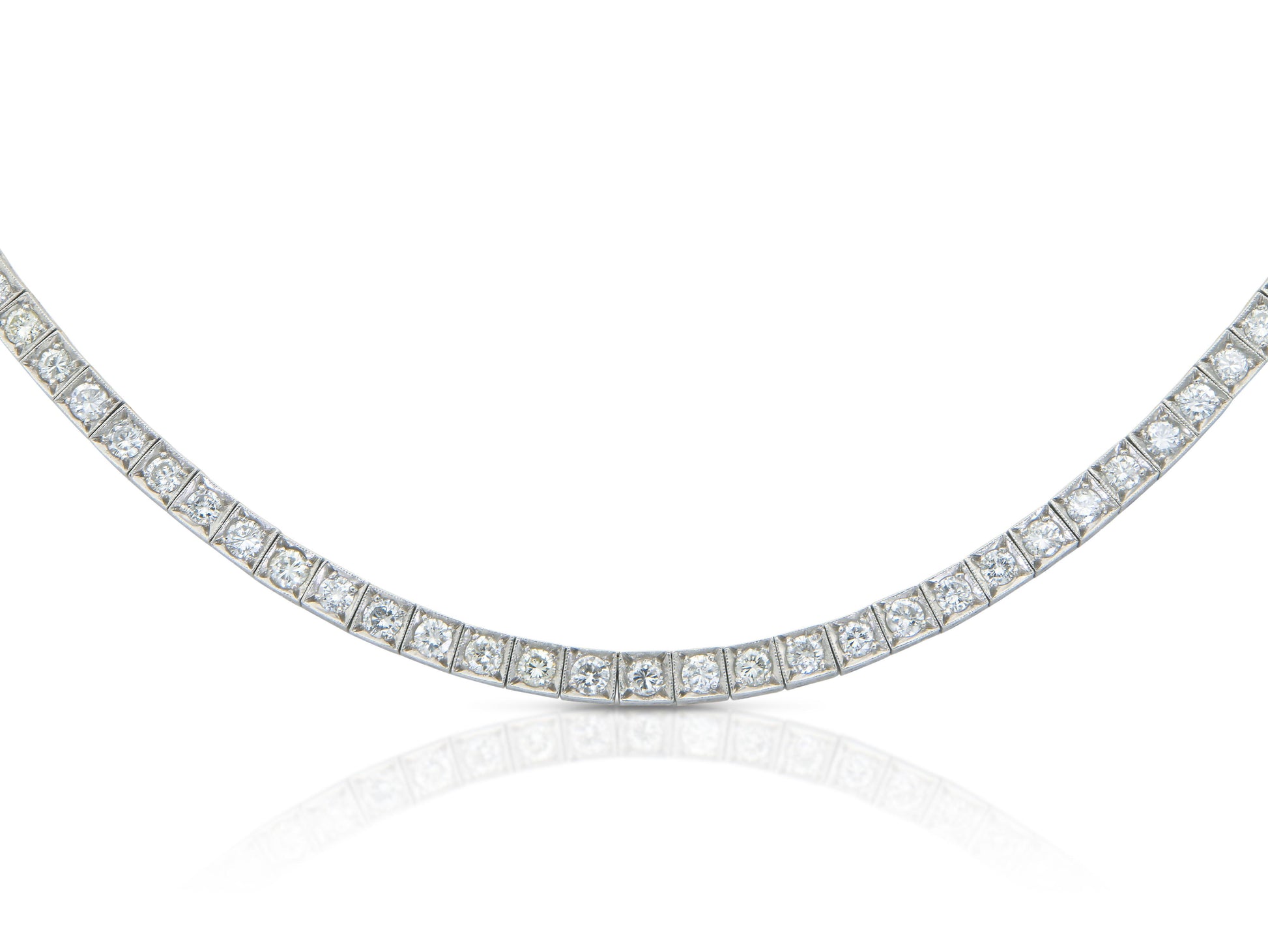 12.00 Carat Box Set Round Cut Diamond Tennis Necklace