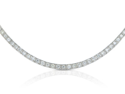 12.00 Carat Box Set Round Cut Diamond Tennis Necklace