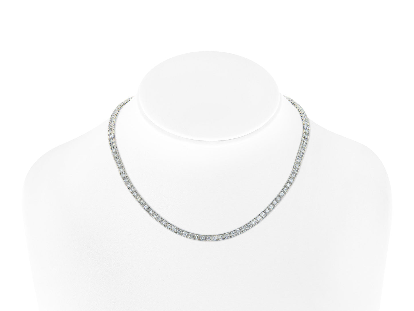 12.00 Carat Box Set Round Cut Diamond Tennis Necklace