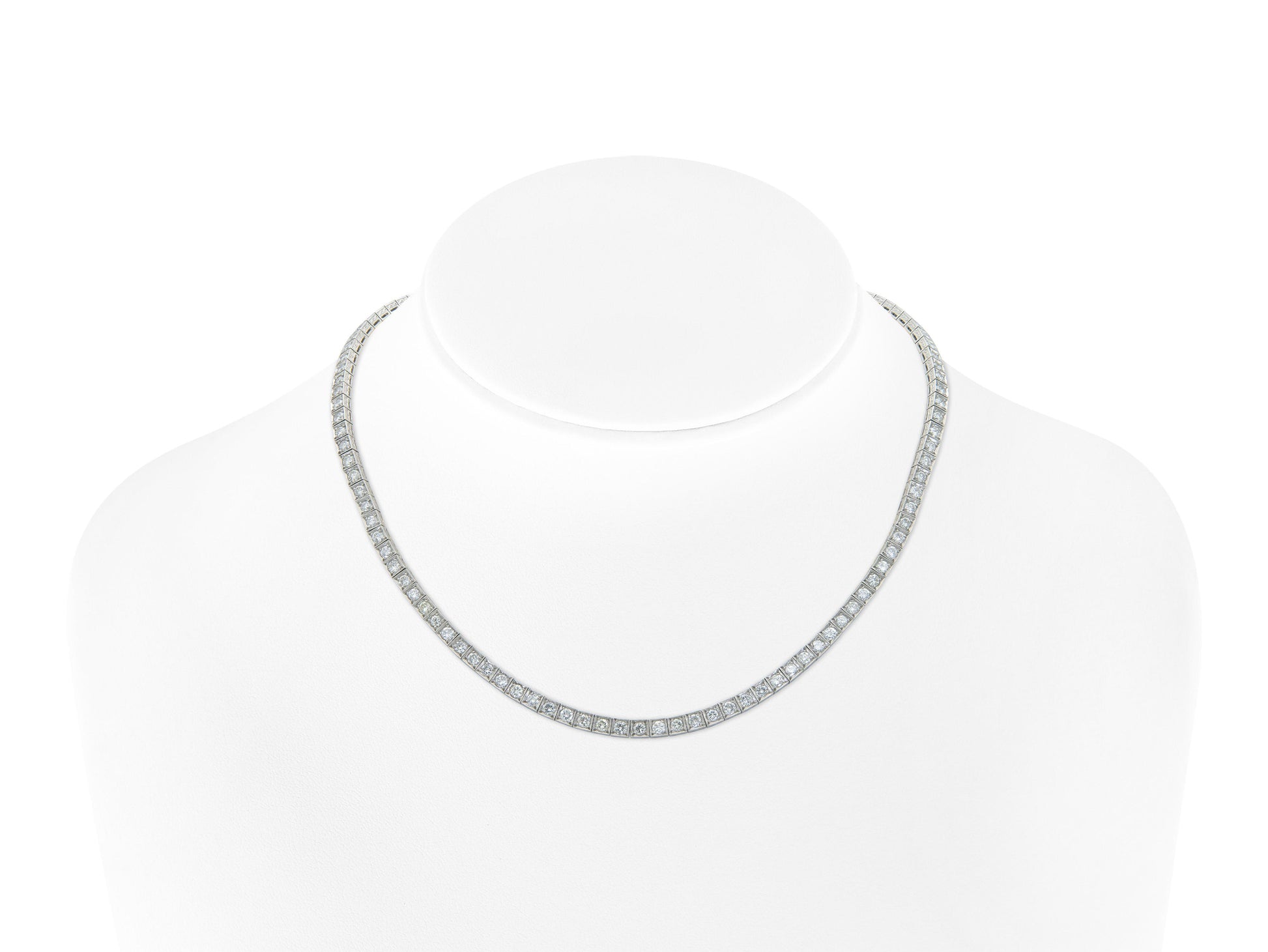 12.00 Carat Box Set Round Cut Diamond Tennis Necklace