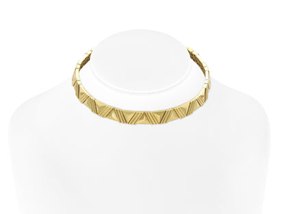 Vintage 1980s Gold Chocker Necklace, Bracelet & Earrings Set
