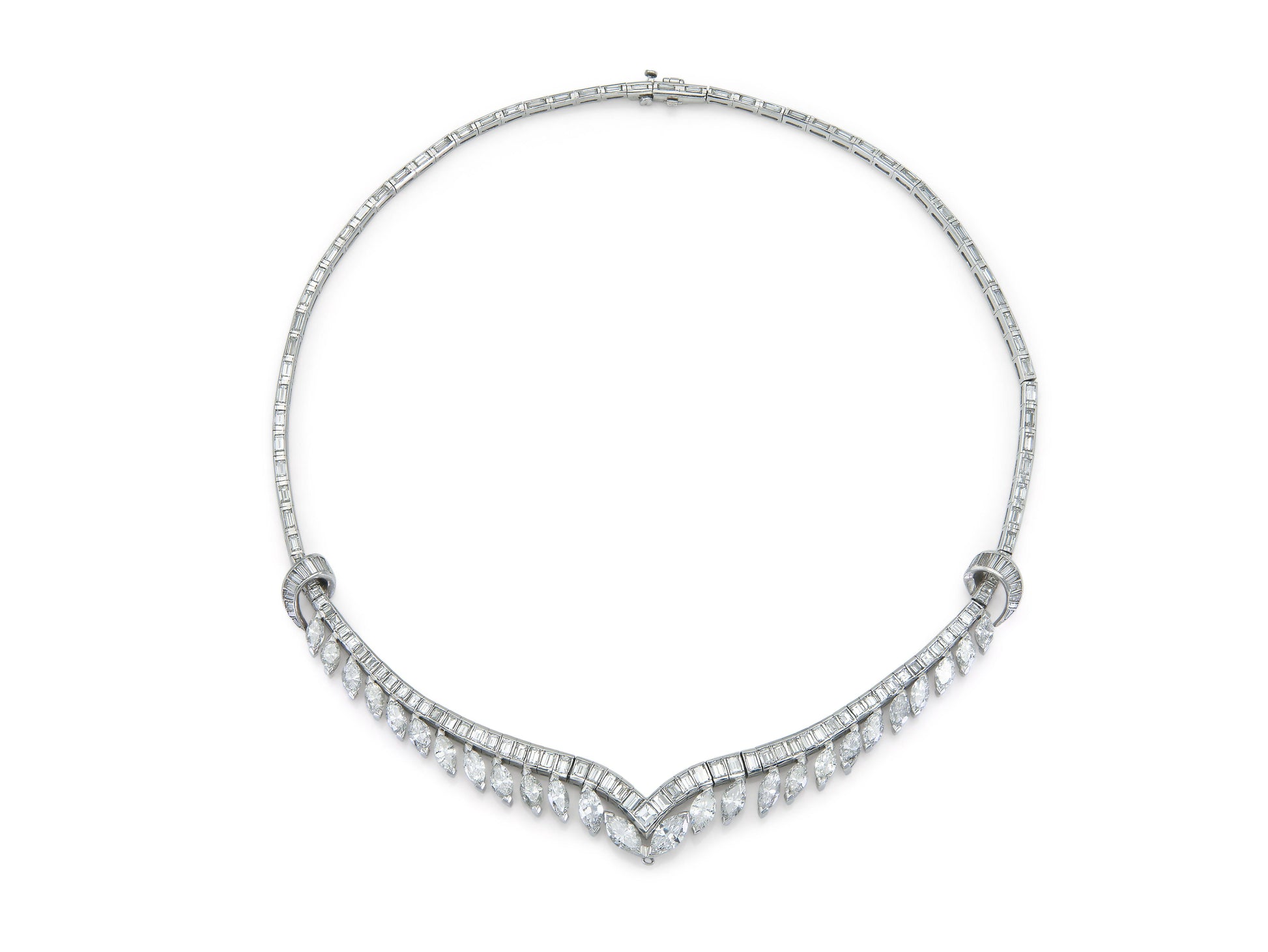 Vintage 1950s 20.00 Carat Multi-Cut Diamond Necklace