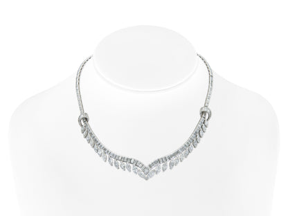 Vintage 1950s 20.00 Carat Multi-Cut Diamond Necklace