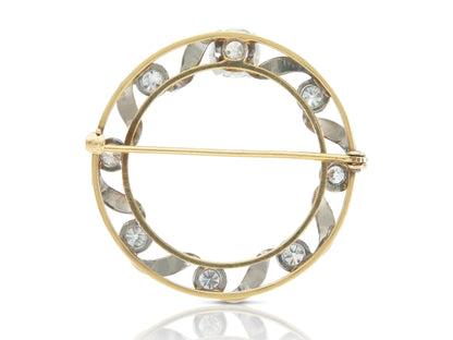Antique Edwardian 1900s 1.70 Carat Diamond Circle Brooch