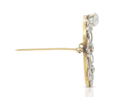 Antique Edwardian 1900s 1.70 Carat Diamond Circle Brooch