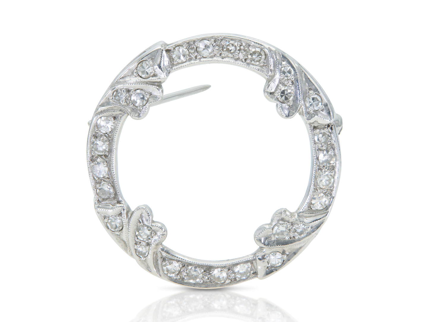 Vintage 1950s 1.20 Carat Diamond Circle Brooch