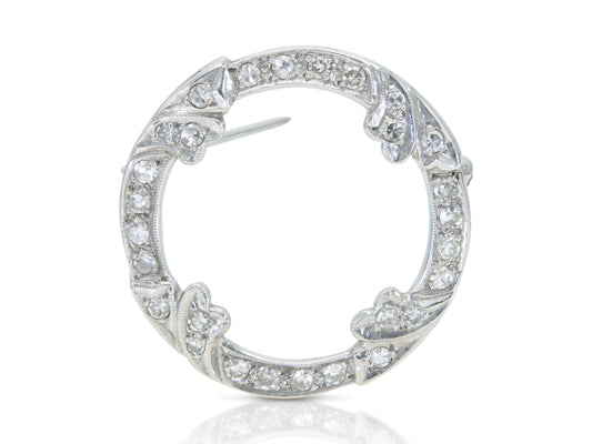 Vintage 1950s 1.20 Carat Diamond Circle Brooch