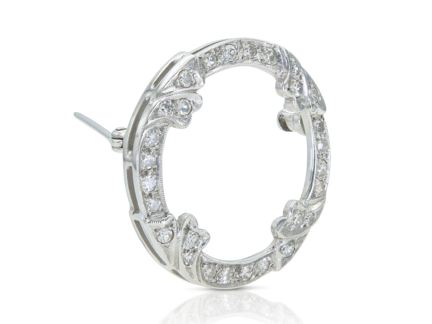 Vintage 1950s 1.20 Carat Diamond Circle Brooch