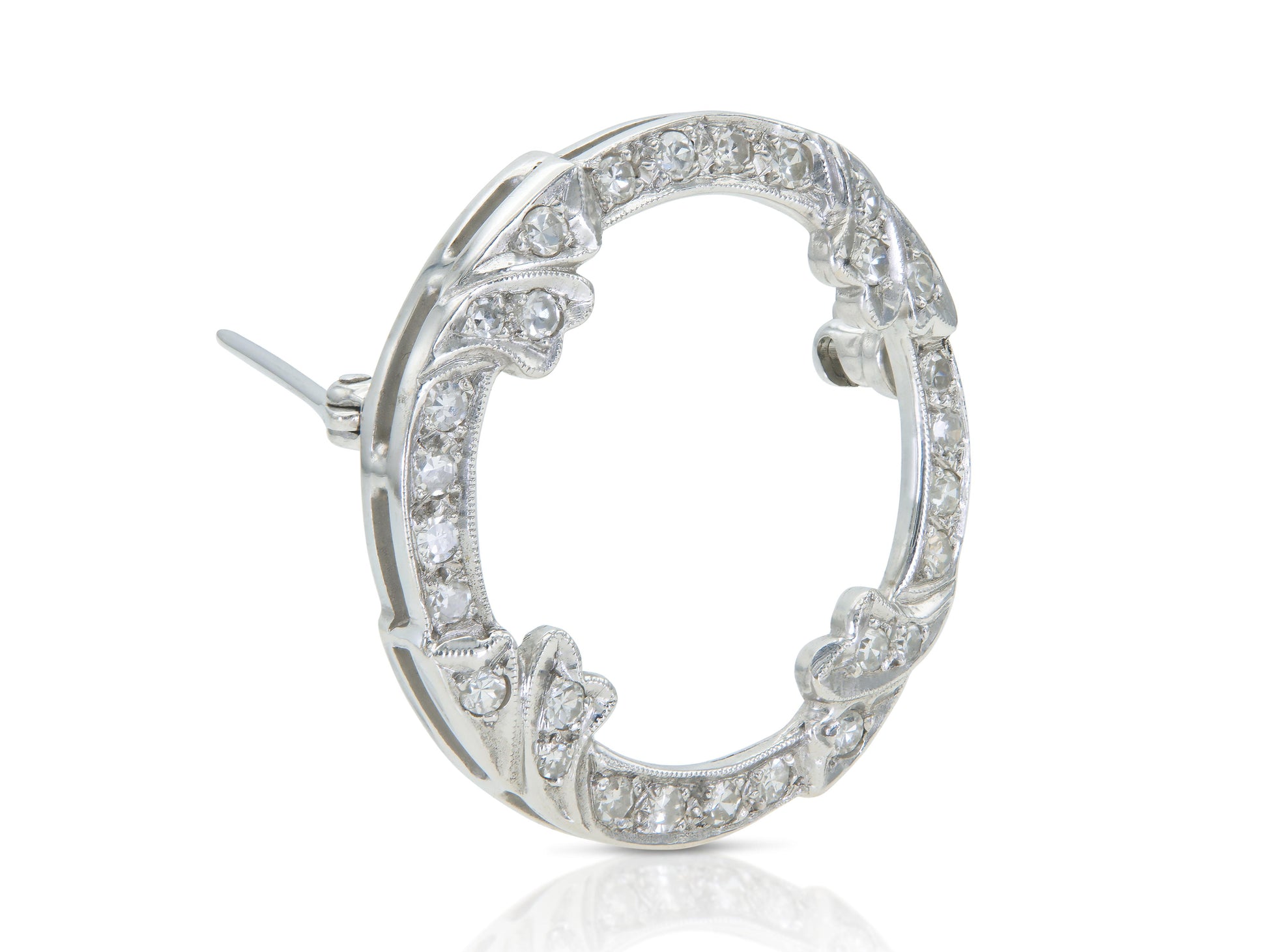 Vintage 1950s 1.20 Carat Diamond Circle Brooch