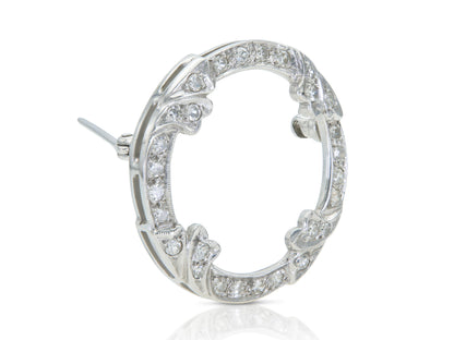 Vintage 1950s 1.20 Carat Diamond Circle Brooch