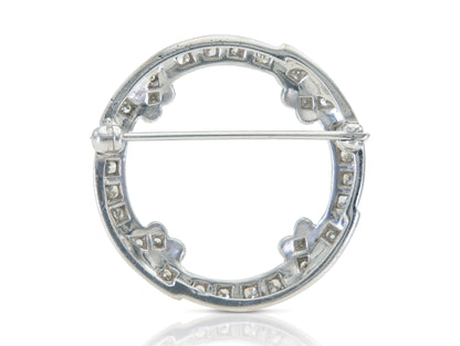 Vintage 1950s 1.20 Carat Diamond Circle Brooch
