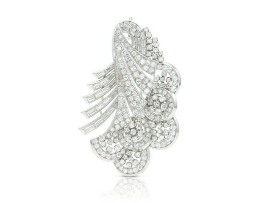 Vintage 1940s 8.50 Carat Diamond Brooch Pendant