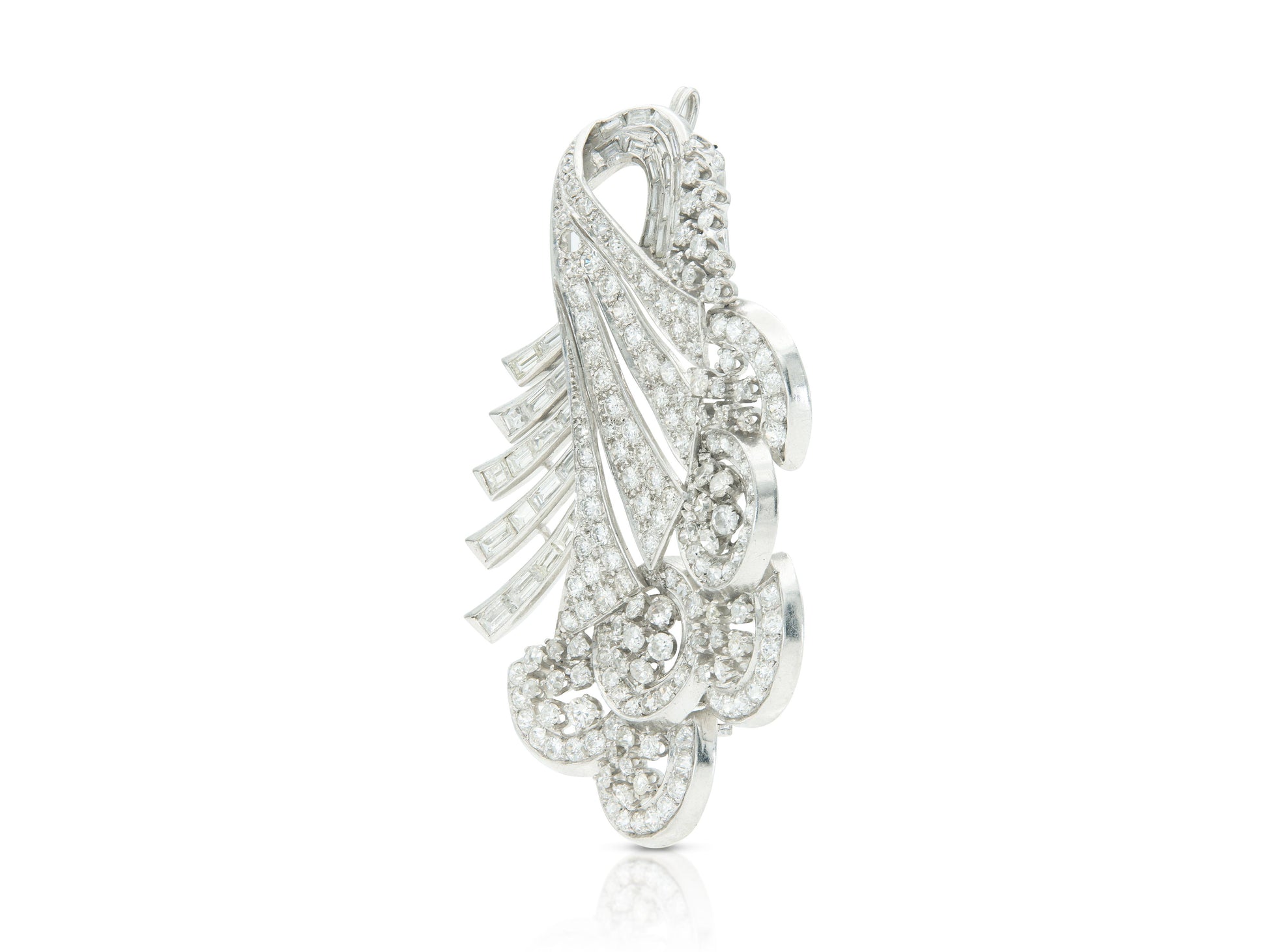 Vintage 1940s 8.50 Carat Diamond Brooch Pendant