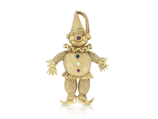 Vintage 1970s Honora Gold Clown Brooch