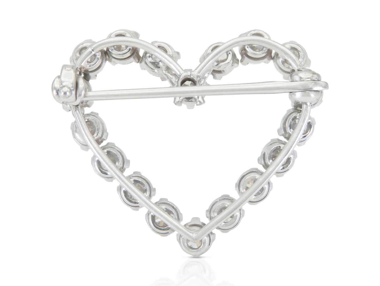 1.10 Carat Diamond Heart Brooch
