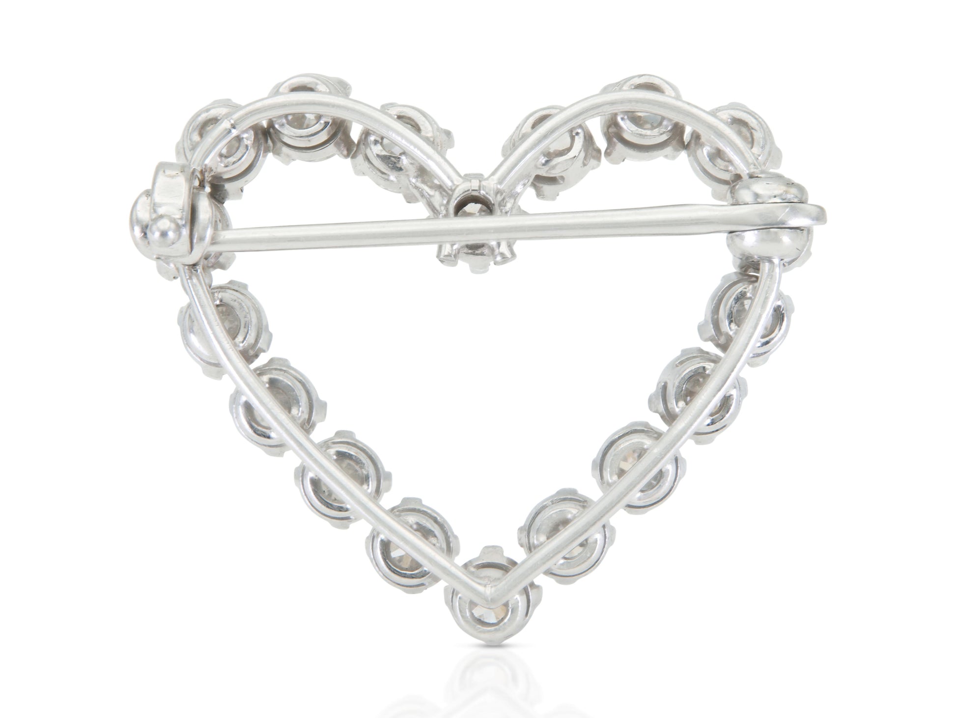 1.10 Carat Diamond Heart Brooch