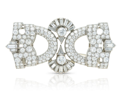 Antique Art Deco 1930s 10.00 Carat Diamond Brooch