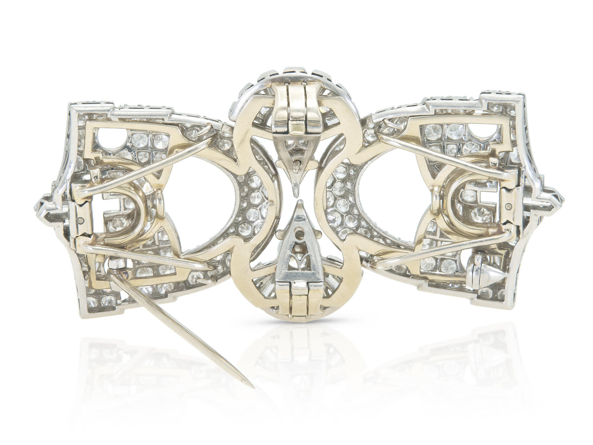 Antique Art Deco 1930s 10.00 Carat Diamond Brooch
