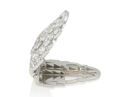 Antique Art Deco 1930s 5.00 Carat Diamond Lapel Clip