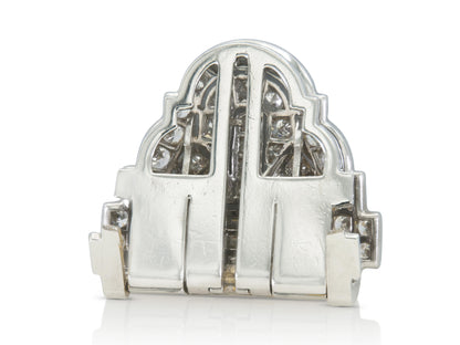 Antique Art Deco 1930s 5.00 Carat Diamond Lapel Clip
