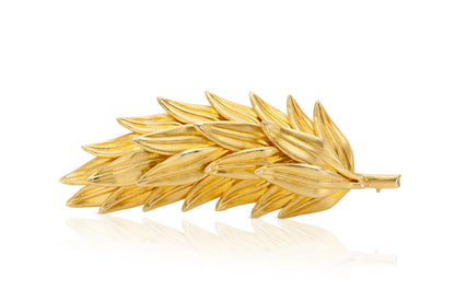 Vintage 1970s Lalaounis Gold Feathers Brooch