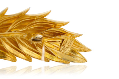 Vintage 1970s Lalaounis Gold Feathers Brooch