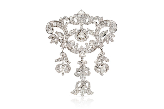 15.00 Carat Diamond Dangle Brooch