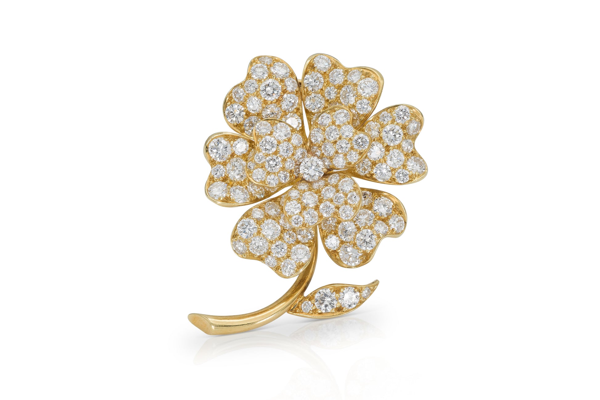 Van Cleef & Arpels Diamond Flower Brooch