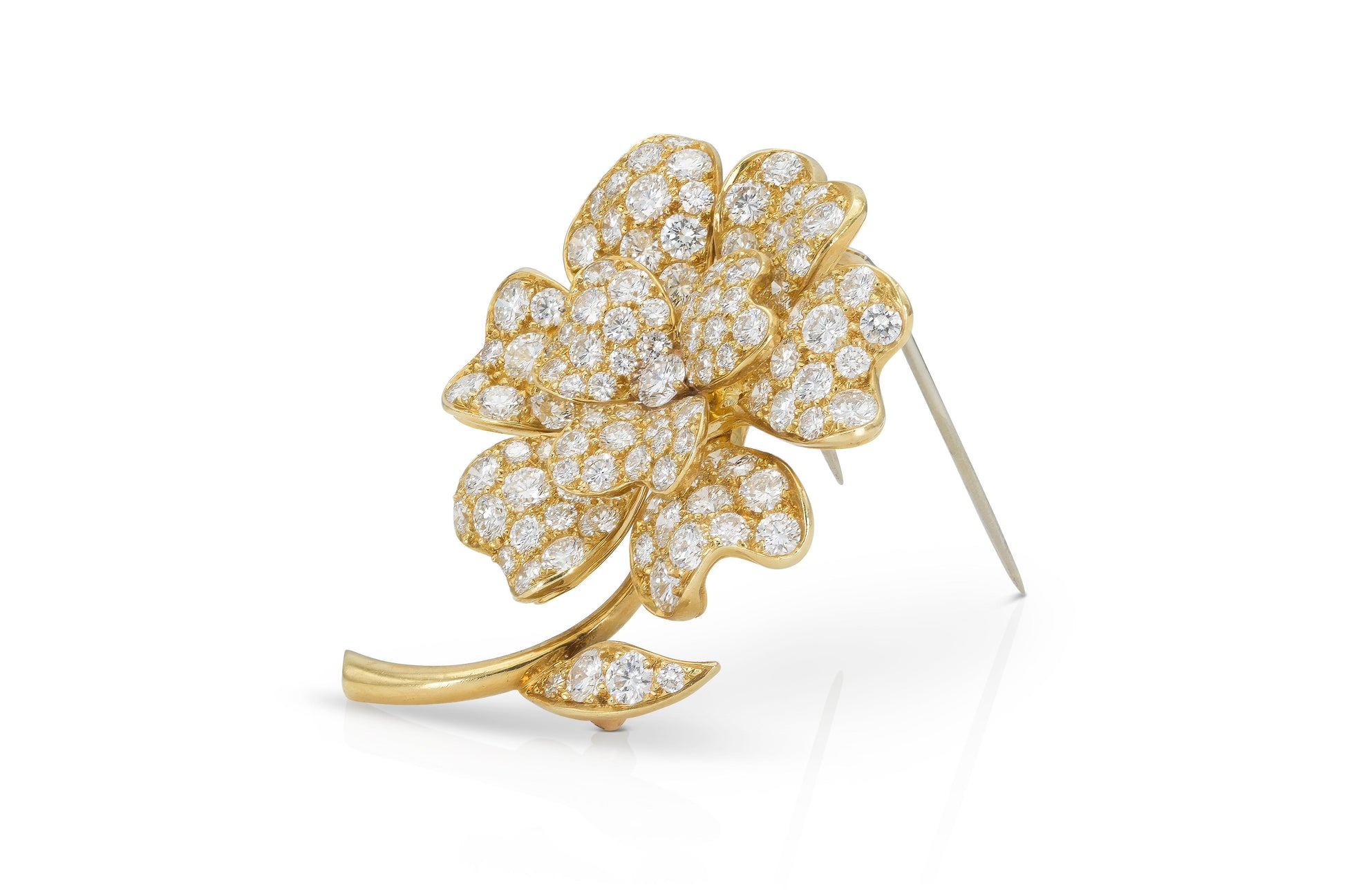 Van Cleef & Arpels Diamond Flower Brooch