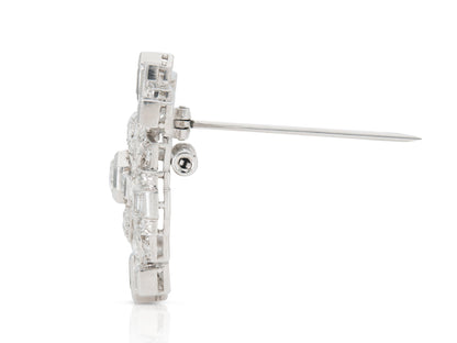 Antique Art Deco 1920s 8.50 Carat Diamond Openwork Brooch