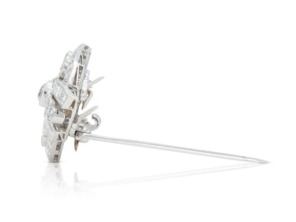 Antique Art Deco 1920s 9.20 Carat Diamond Double Clip Brooch